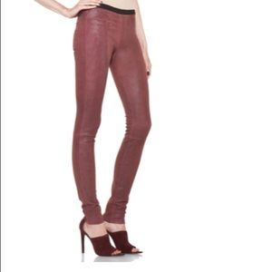 Helmet Lang stretch patina leather leggings
